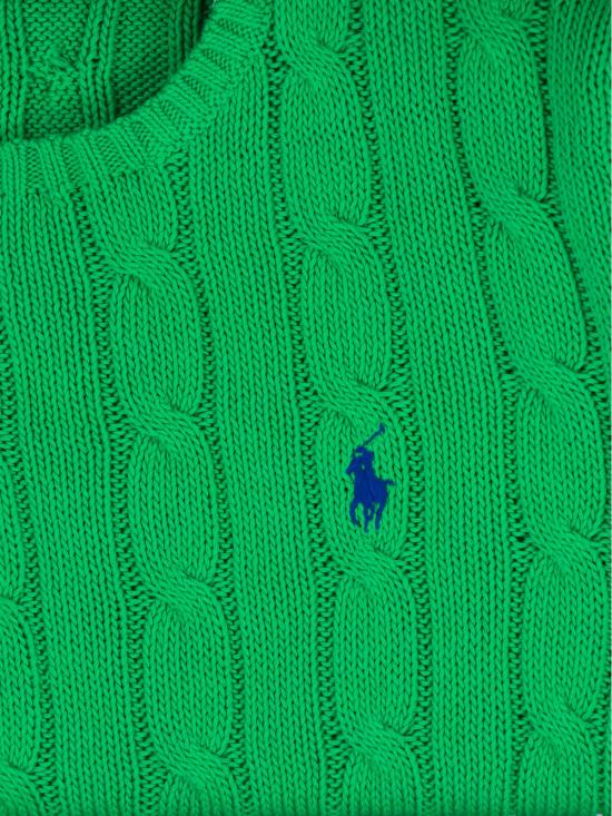 26SS 폴로 랄프로렌 포니 로고 피마코튼 케이블 니트 스웨터 211 971869 011 Green - POLO RALPH LAUREN