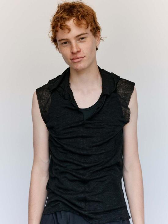  가브리엘라 콜 가먼츠 블라우스 333번 블랙 린넨 저지 후드티 - GABRIELA COLL GARMENTS