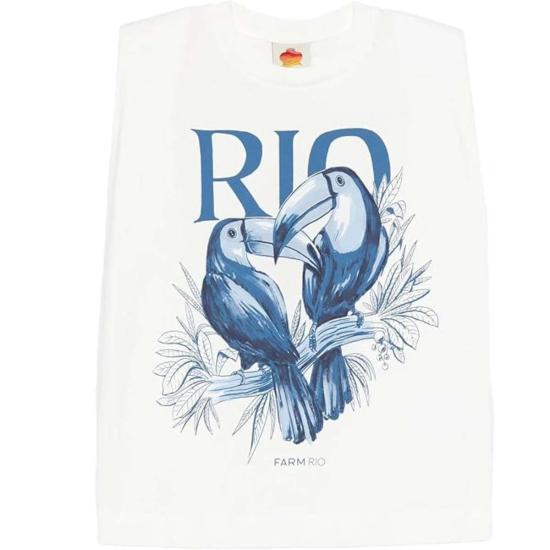  팜 리오 민소매 티셔츠 투칸 리오 숄더 패드 탱크탑 오프 화이트