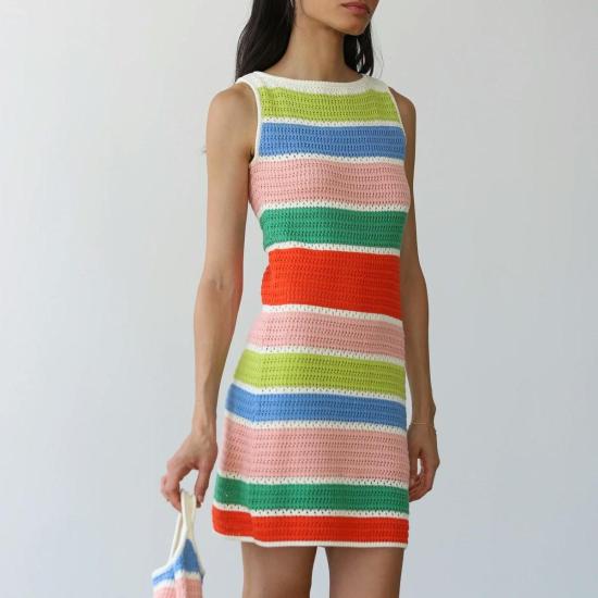  칼라한 숏 원피스 캘러핸 펄라 크로셰 미니 드레스