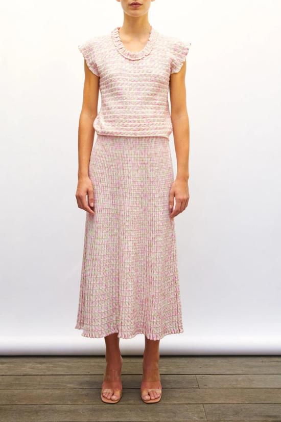  몰리 롱 스커트 칵테일 플루이드  내추럴/핑크 - MOLLI