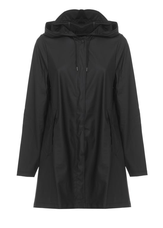 26SS 레인스 코트 RA18050 A LINE W JACKETBLA Black