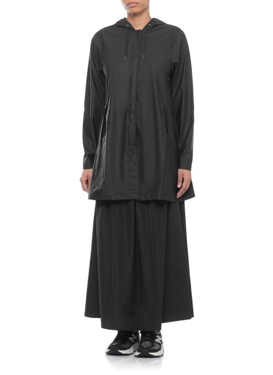 26SS 레인스 코트 RA18050 A LINE W JACKETBLA Black - RAINS