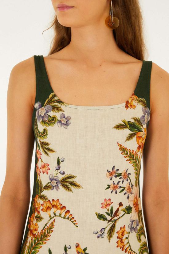  팜 리오 숏 원피스 네이처 샌드 미니 드레스 네이처 샌드 - FARM RIO