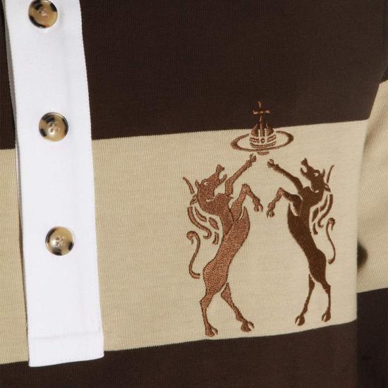  비비안웨스트우드 폴로 티셔츠 비비안 웨스트우드 코튼 폴로 셔츠 스톤 브라운 - VIVIENNE WESTWOOD