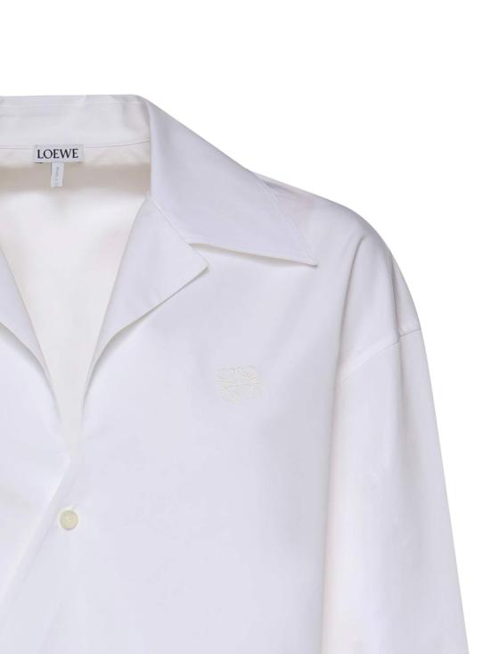  로에베 블라우스 비대칭 코튼 셔츠 화이트 - LOEWE