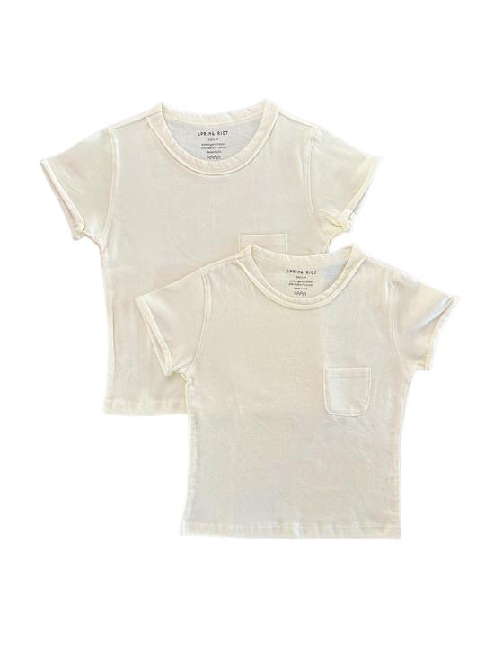  [키즈] Spring Riot 탑 어린이용 스프링 라이엇 해초 섬유 언더셔츠 (2개입) 티셔츠 (염색 안 함) - OTHER BRANDS