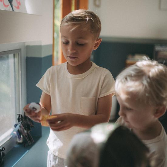  [키즈] Spring Riot 티셔츠 어린이용 스프링 라이엇 해초 섬유 언더셔츠 (2개입) 티셔츠 (염색 안 함) - SPRING RIOT