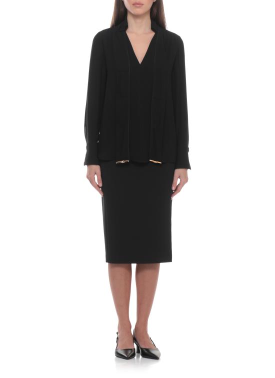 26SS 엘리자베타프랜치 블라우스 CA14661E2 110 Black - ELISABETTA FRANCHI