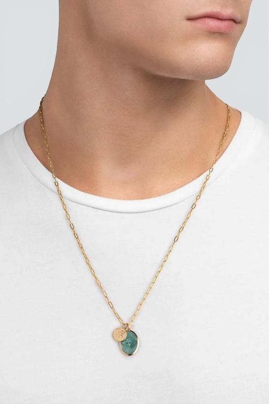  미안사이 네크리스 에나멜 미니 비둘기 펜던트 목걸이 골드 베르메일/틸 - MIANSAI