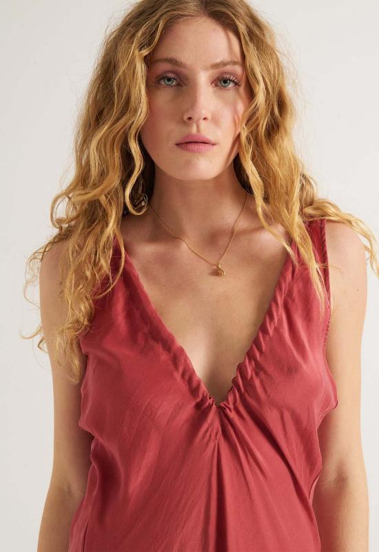  루 샤르망 롱 원피스 루프 샤르망 루시아 가운 소프트 워싱 실크 드레스 데저트 로즈 - LOUP CHARMANT