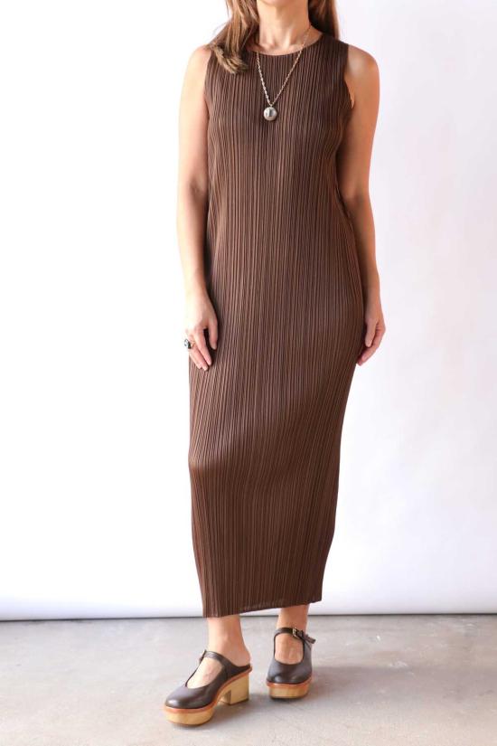  플리츠플리즈 롱 원피스 이세이 미야케의 플리츠 플리즈 컬러풀 베이직 4 맥시 드레스 - PLEATS PLEASE