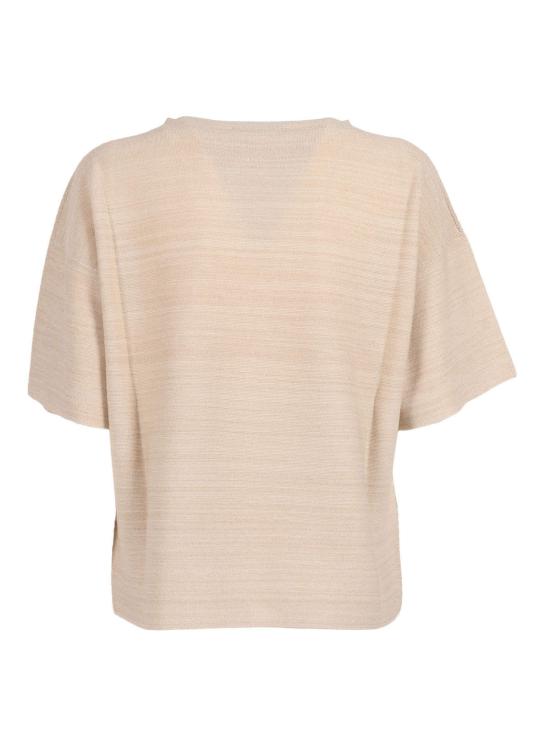  파비아나 필리피 스웨터 루렉스 코튼 울 보트넥 반팔  화이트 - FABIANA FILIPPI