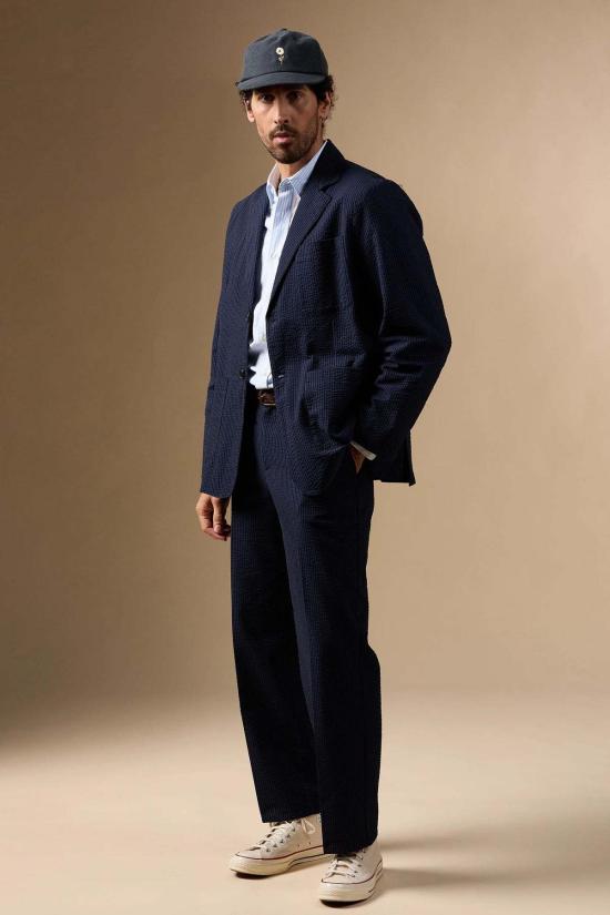  포르투기스플란넬 수트 자켓 포르투갈 플란넬 아틀란티코 시어서커 블레이저 네이비 - PORTUGUESE FLANNEL