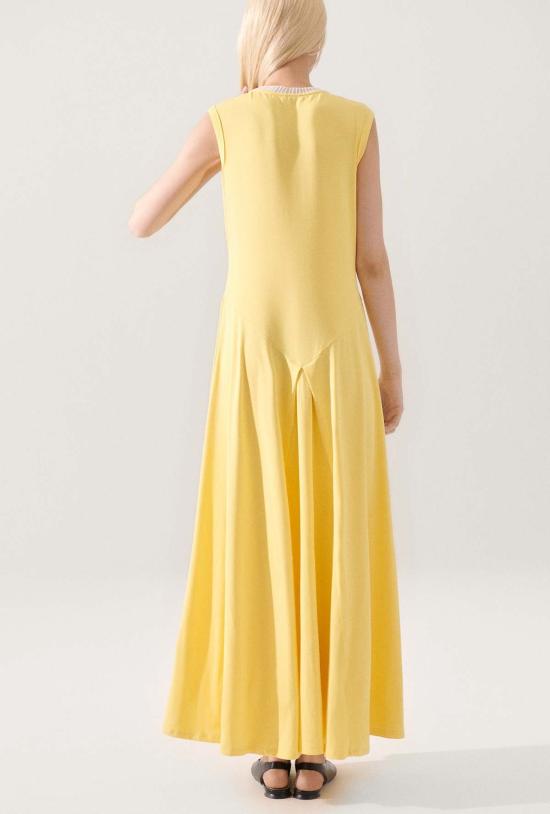  실크 런드리 롱 원피스 실크 세탁용 크로셰 트림 드레스 티타네이트 - SILK LAUNDRY