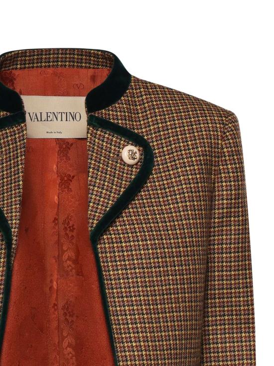  발렌티노 가라바니 자켓 하운드투스 울 크롭 재킷 옐로우/브라운/베이지/블랙 - VALENTINO GARAVANI