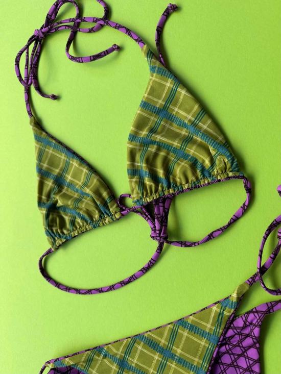  시위 비키니 수영복 시유 두파이 리버서블 트라이앵글 비키니 탑 (금발이 너무해) - SIYU