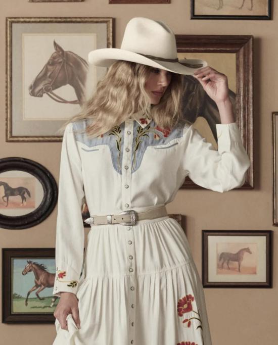  더 그레이트 레귤러 벨트 위대한 서부 좁은  크림색에 은색 - THE GREAT