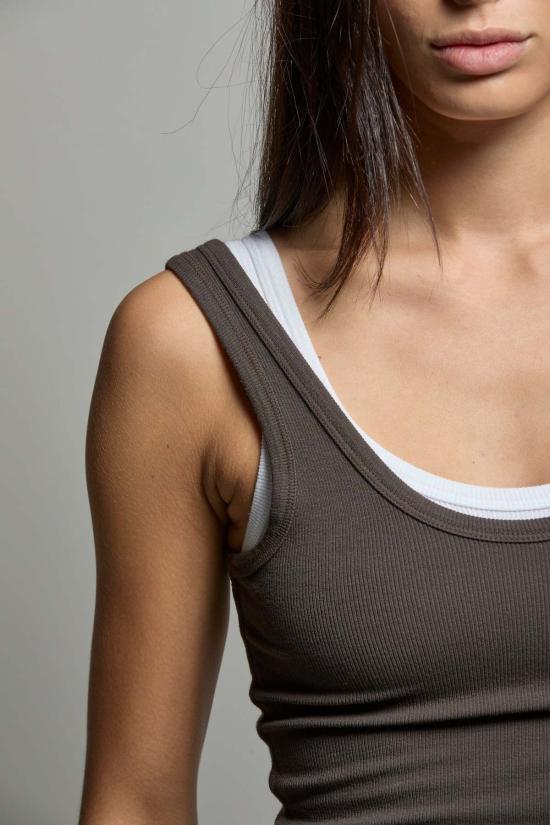  아셀 민소매 티셔츠 애셔 밀라 리브 탱크 - ASHER