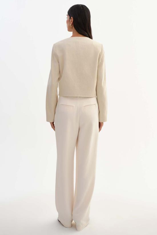  라마르크 자켓 프란시나 칼라리스 린넨 블렌드 트윌 재킷 내추럴 - LAMARQUE