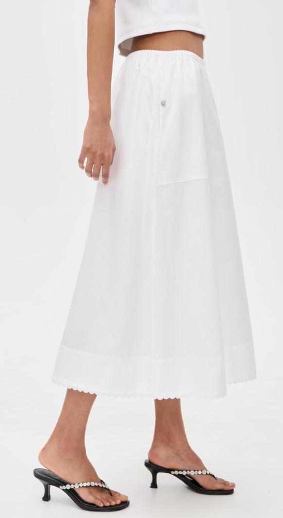  빈스 롱 스커트 스캘럽 디테일 맥시 스커트 - VINCE