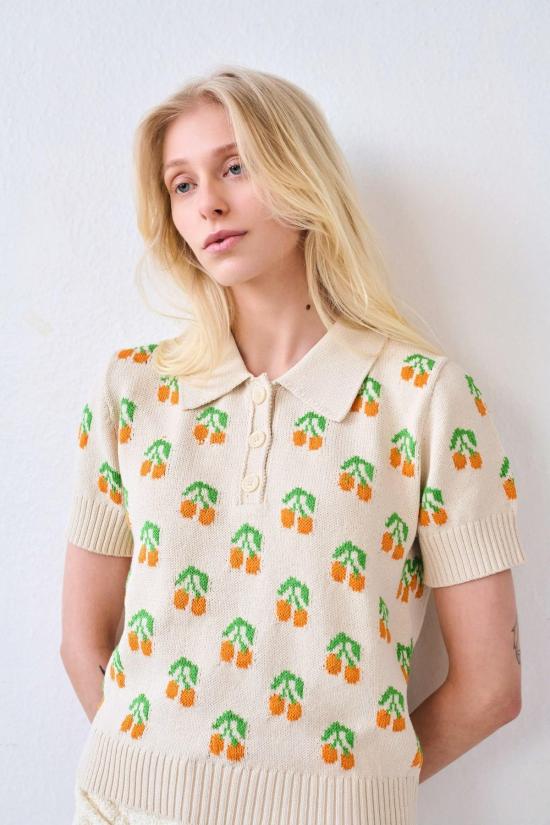  Gigi 반팔 티셔츠 지지 체리 폴로 탑 - OTHER BRANDS