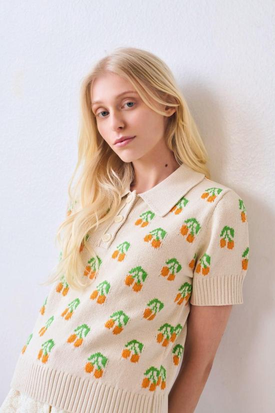  Gigi 반팔 티셔츠 지지 체리 폴로 탑 - OTHER BRANDS