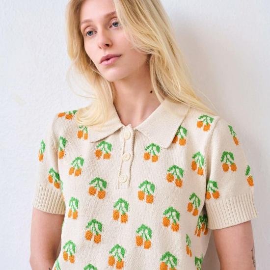  Gigi 반팔 티셔츠 지지 체리 폴로 탑 - OTHER BRANDS