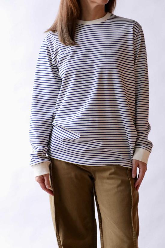  티비 긴팔 티셔츠 스트라이프 퍼펙트 유니섹스  네이비 멀티