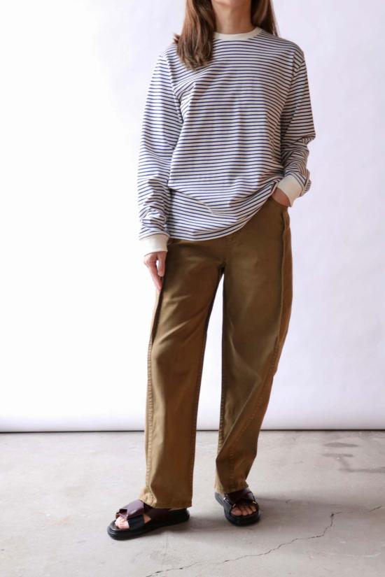  티비 긴팔 티셔츠 스트라이프 퍼펙트 유니섹스  네이비 멀티 - TIBI