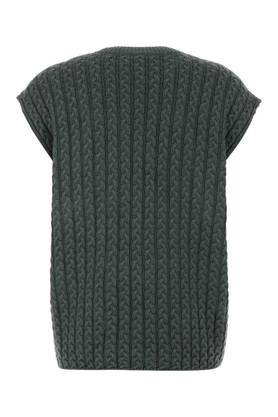  로에베 베스트 스트레치 울 오버사이즈  카키 그린 - LOEWE