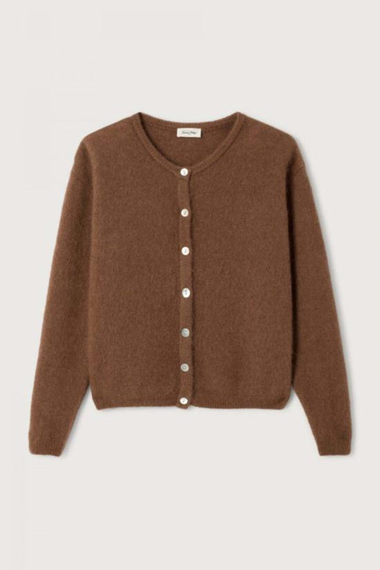  아메리칸 빈티지 가디건 비토 카디건 스웨터 초콜릿 - AMERICAN VINTAGE