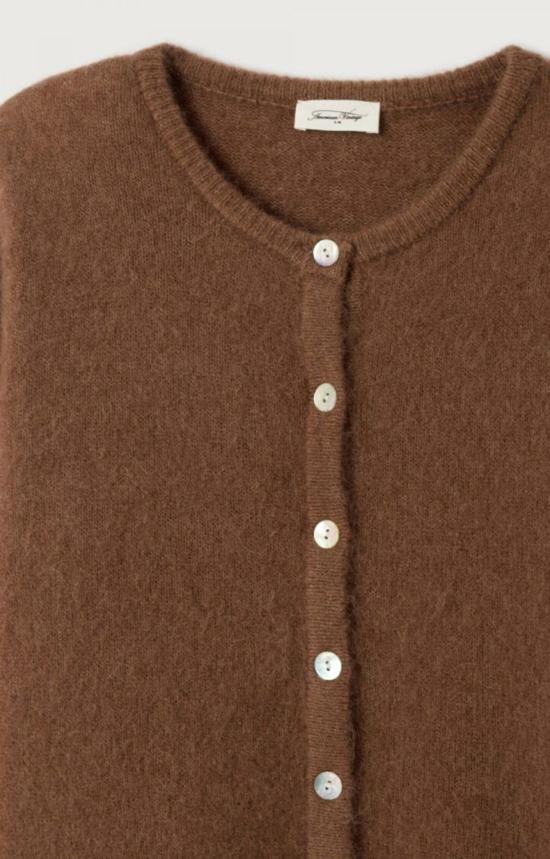  아메리칸 빈티지 가디건 비토 카디건 스웨터 초콜릿 - AMERICAN VINTAGE