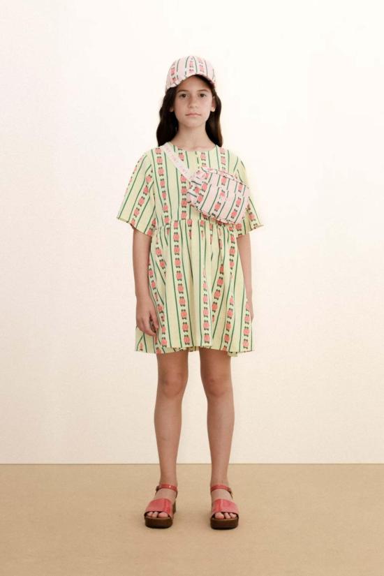  [키즈] 타이니코튼 숄더백 키즈  로즈 패턴 패니백 - TINYCOTTONS