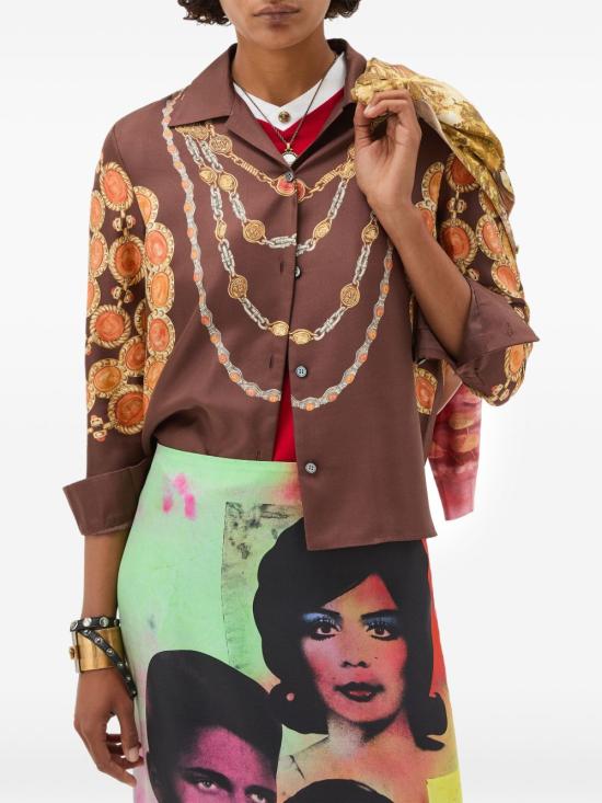 26SS 베르사체 셔츠 1024231 1A179525N940 Brown - VERSACE