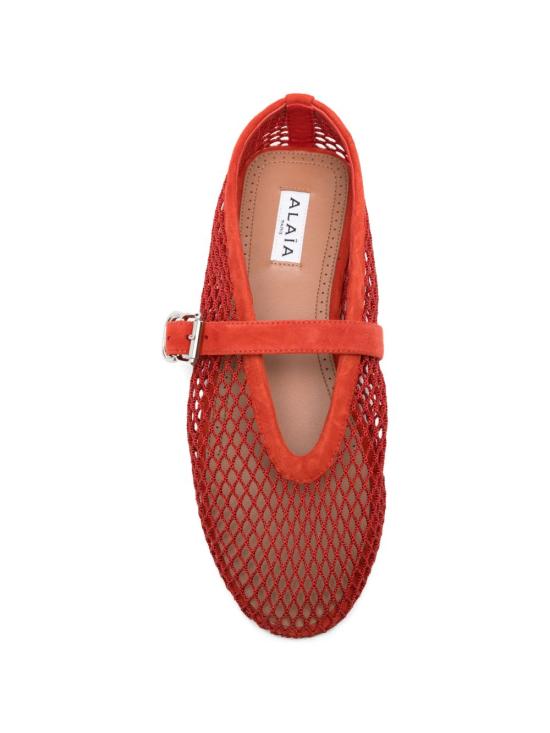 26SS 알라이아 피쉬넷 발레 플랫 AA3A029TK061 A50 Arancio - ALAIA