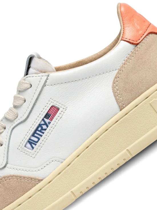 26SS 오트리 메달리스트 로우 레더 스니커즈 AULW LS13 WHITE PEACH PINK - AUTRY