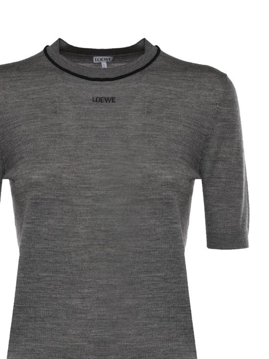  로에베 스웨터 로고 울  (그레이/네이비 블루) - LOEWE