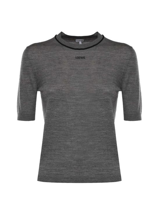  로에베 스웨터 로고 울  (그레이/네이비 블루)