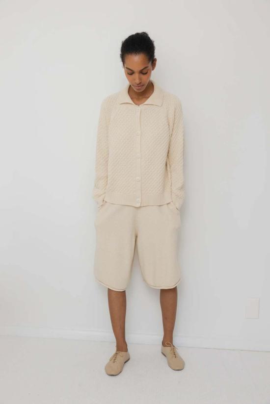  울 하이드 가디건 텍스처드  내추럴 - WOL HIDE