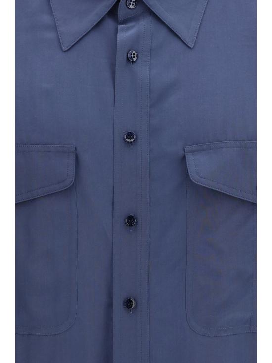 26SS 생로랑 긴팔 셔츠 854249Y2N49 4812 BLUE - SAINT LAURENT