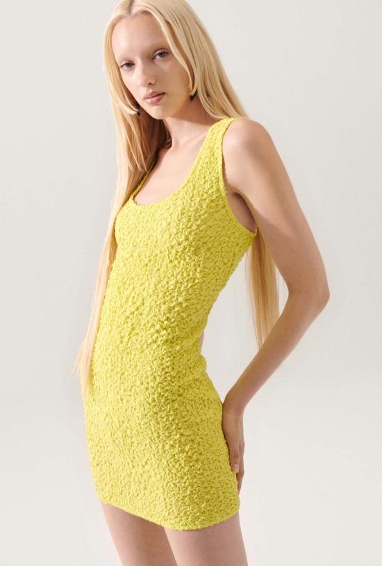  실크 런드리 숏 원피스 팝콘 미니 드레스 압생트 - SILK LAUNDRY