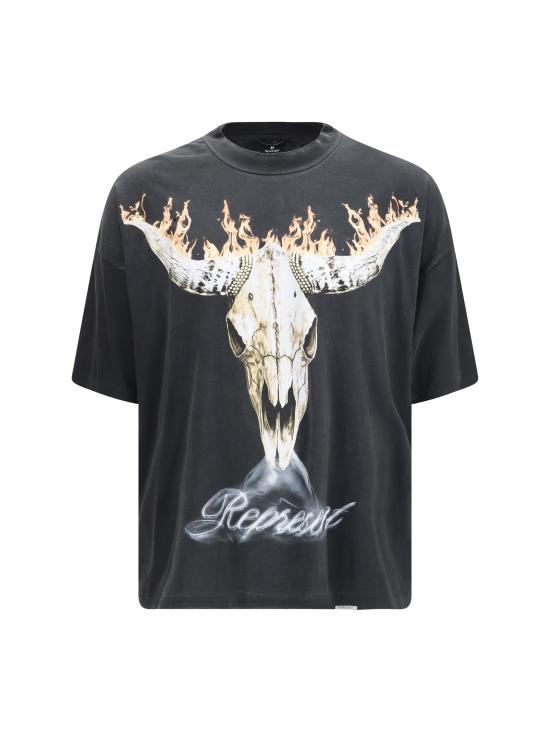 26SS 리프레젠트 브리티시 카우보이 티셔츠 MLM100592 STAINEDBLA BLACK