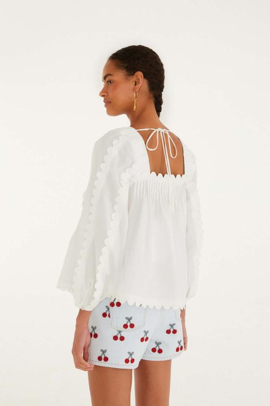  팜 리오 블라우스 긴팔  오프 화이트 - FARM RIO