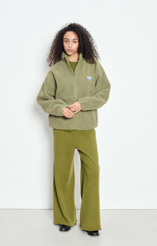  아메리칸 빈티지 코트 호크타운 지퍼업 플리스 재킷 라이트 올리브 - AMERICAN VINTAGE