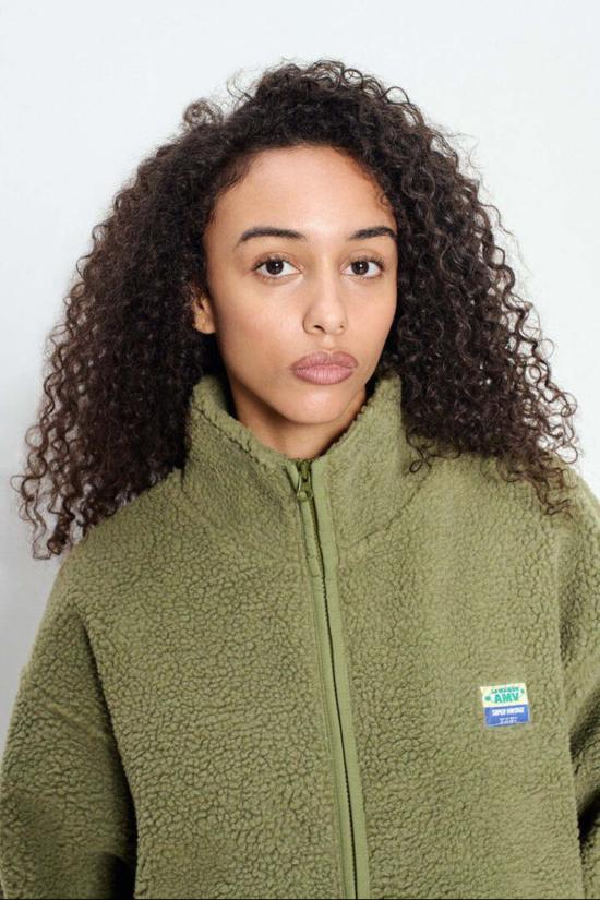  아메리칸 빈티지 코트 호크타운 지퍼업 플리스 재킷 라이트 올리브 - AMERICAN VINTAGE