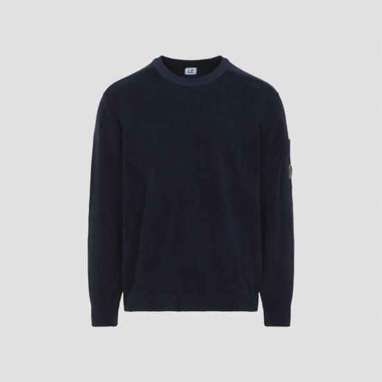 26SS 씨피 컴퍼니 코튼 셔닐 렌즈 스웨터 20CMKN091A 005687G 889 MIDNIGHT NAVY BLUE - C.P. COMPANY
