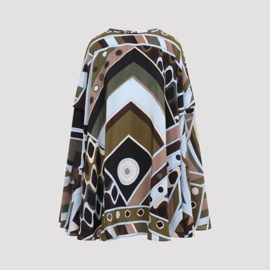 26SS 푸찌 원피스 6HRL02 6H843 016 KHAKI BLUE MULTICOLOUR - PUCCI