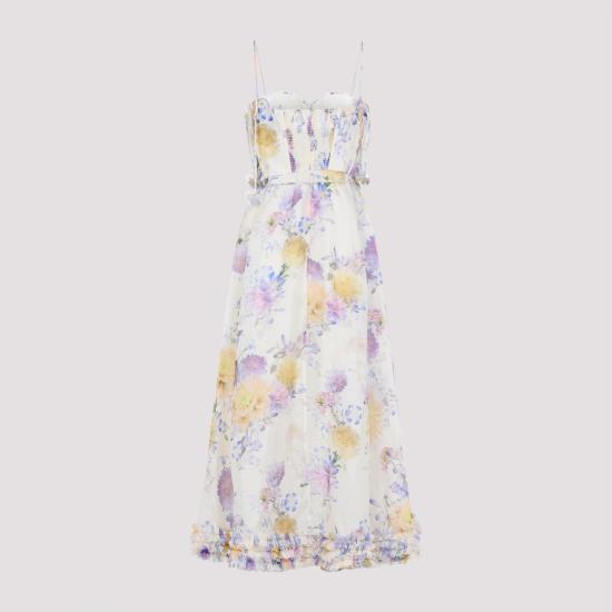 26SS 짐머만 롱 원피스 7568DS261 CRDA CREAM DAHLIA NUDE NEUTRALS - ZIMMERMANN