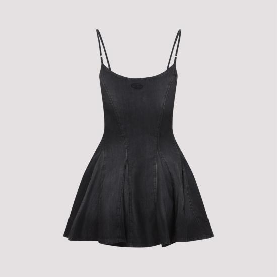 26SS 디젤 숏 원피스 A20907 068VM 02 BLACK DENIM - DIESEL